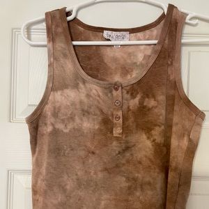 Tie dye rust colored crop tank